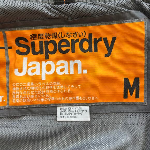 Superdry Windcheater Men’s Jacket Gray Japan Style Triple Zip Windproof Size M - Picture 3 of 9